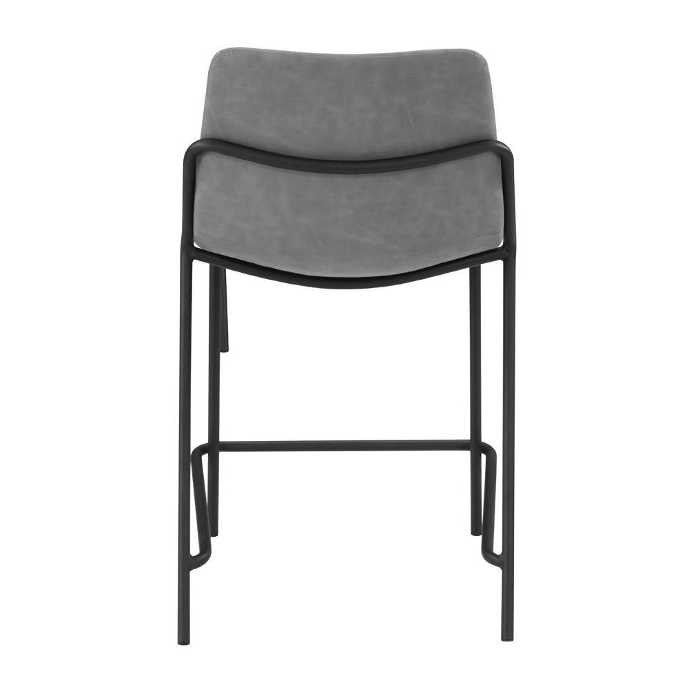 Earnest Solid Back Upholstered Counter Height Stools Grey and Black (Set of 2). Picture 6