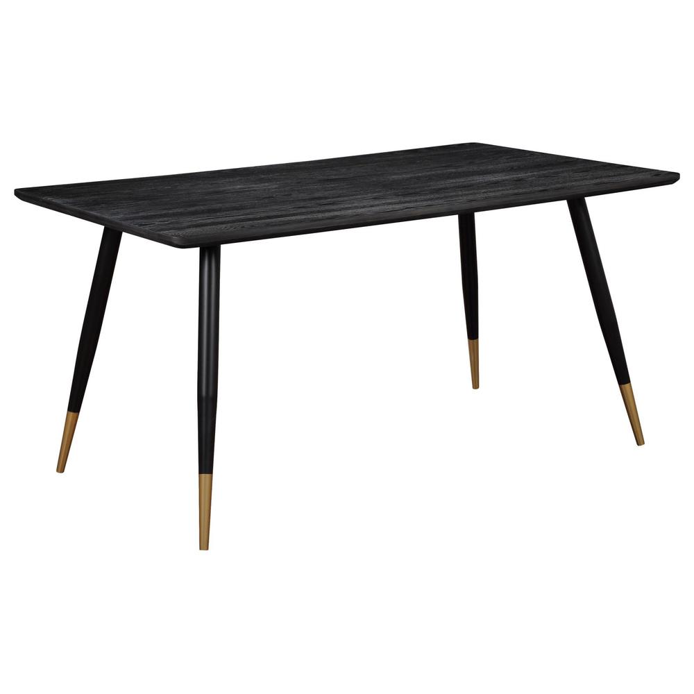 Zetta Rectangular Dining Table Black and Gold. Picture 10