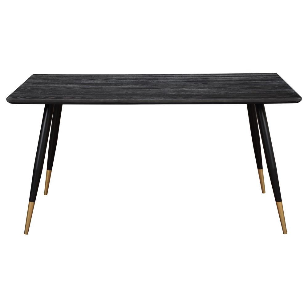 Zetta Rectangular Dining Table Black and Gold. Picture 2
