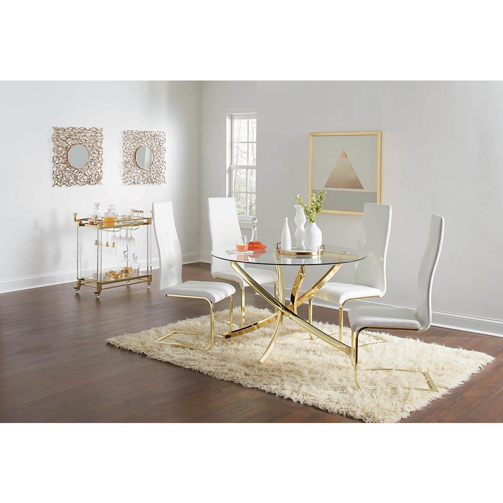 Montclair Side Chairs White and Rustic Brass (Set of 4). Picture 1