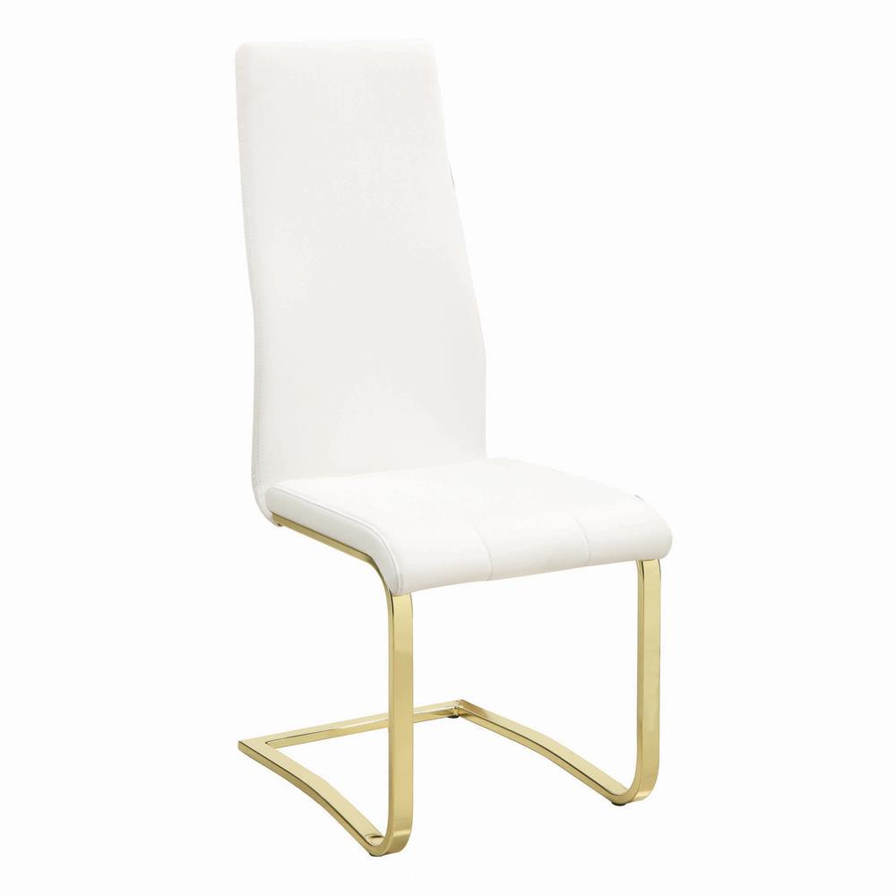 Montclair Side Chairs White and Rustic Brass (Set of 4). Picture 2