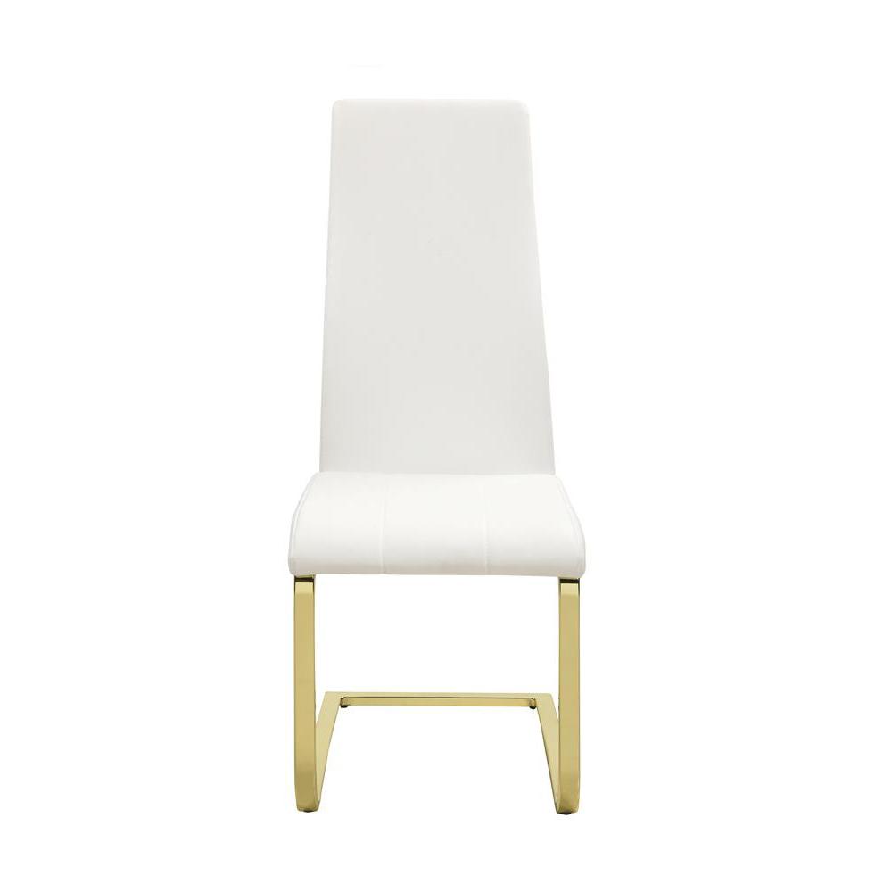Montclair Side Chairs White and Rustic Brass (Set of 4). Picture 3