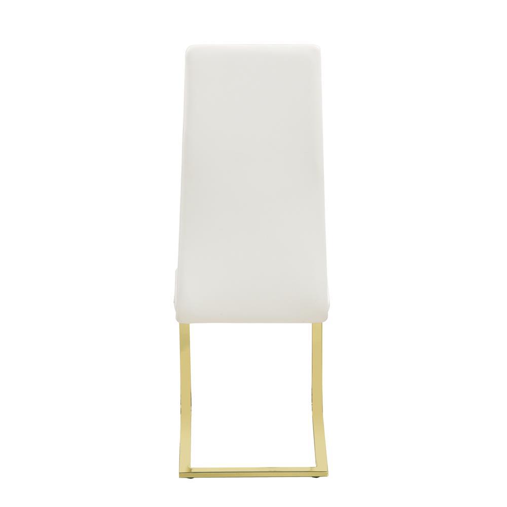 Montclair Side Chairs White and Rustic Brass (Set of 4). Picture 5