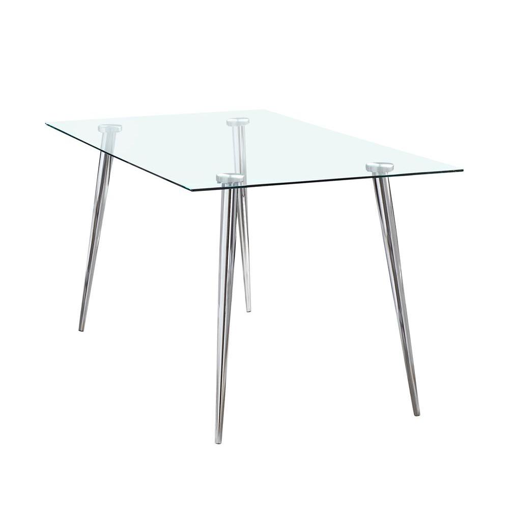 Gilman Rectangle Glass Top Dining Table. Picture 1
