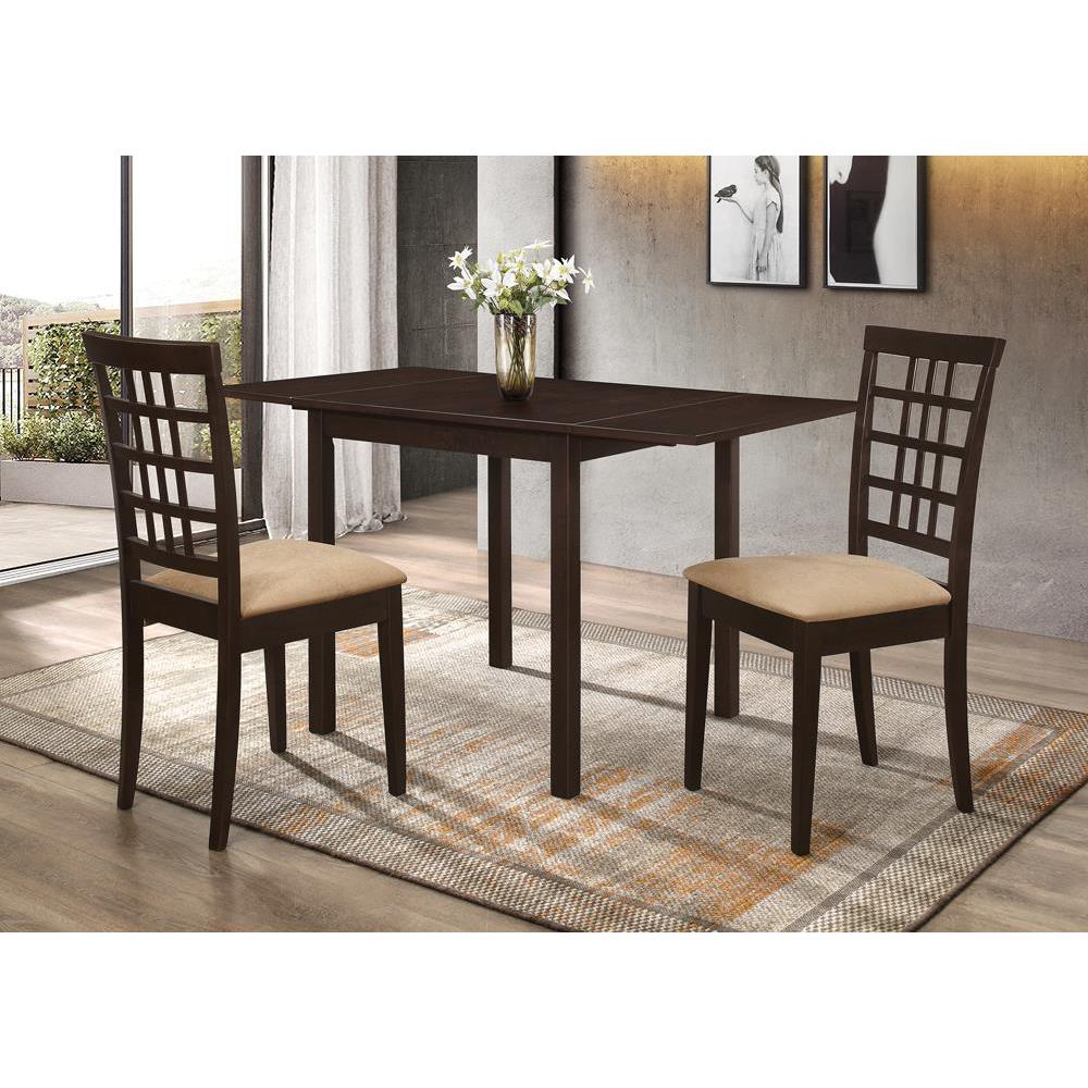Kelso 3-piece Drop Leaf Dining Set Cappuccino and Tan. Picture 1