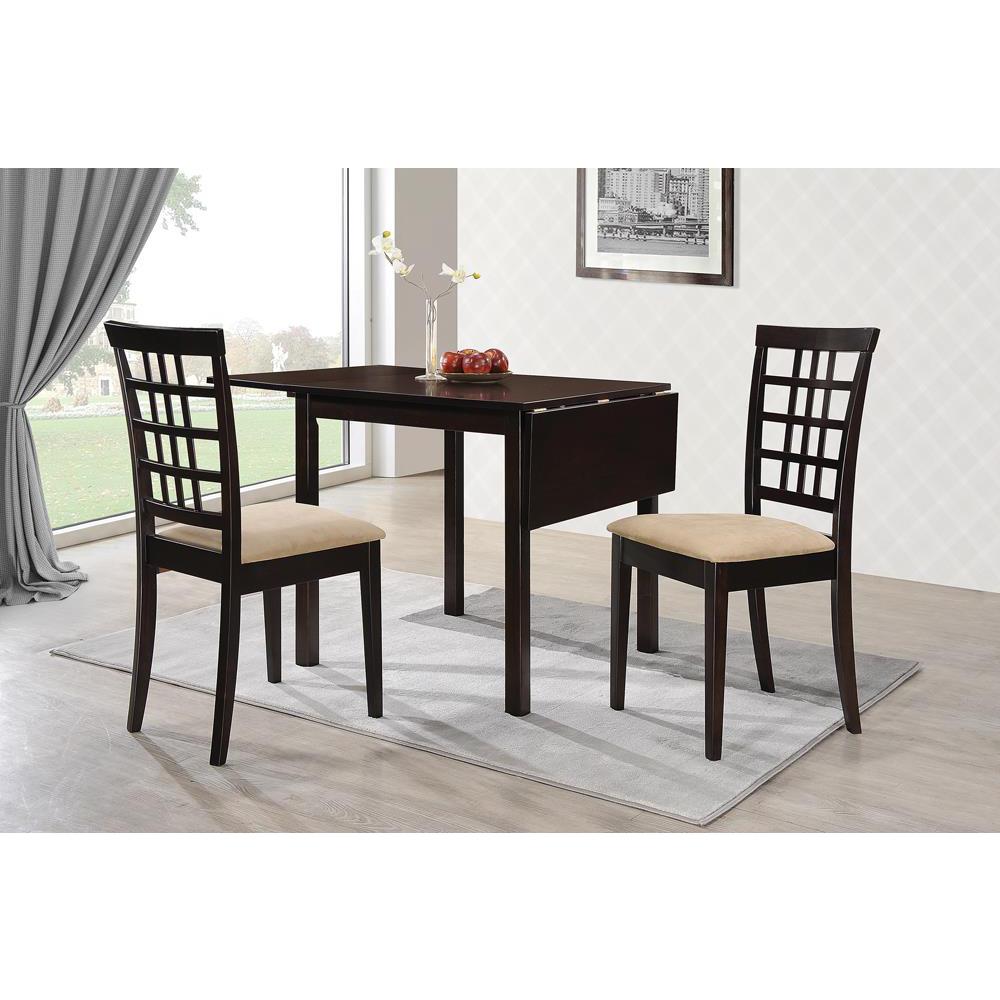 Kelso 3-piece Drop Leaf Dining Set Cappuccino and Tan. Picture 2