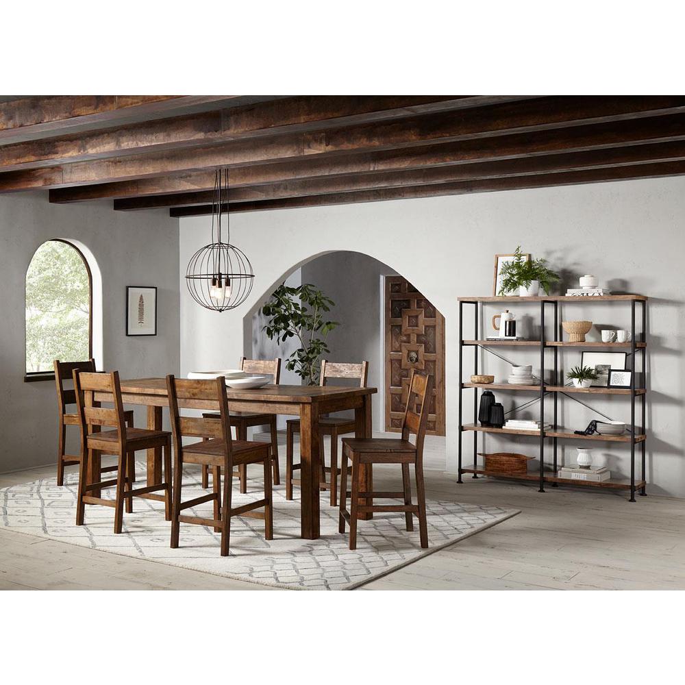 Coleman 7-piece Counter Height Dining Set Rustic Golden Brown. Picture 1