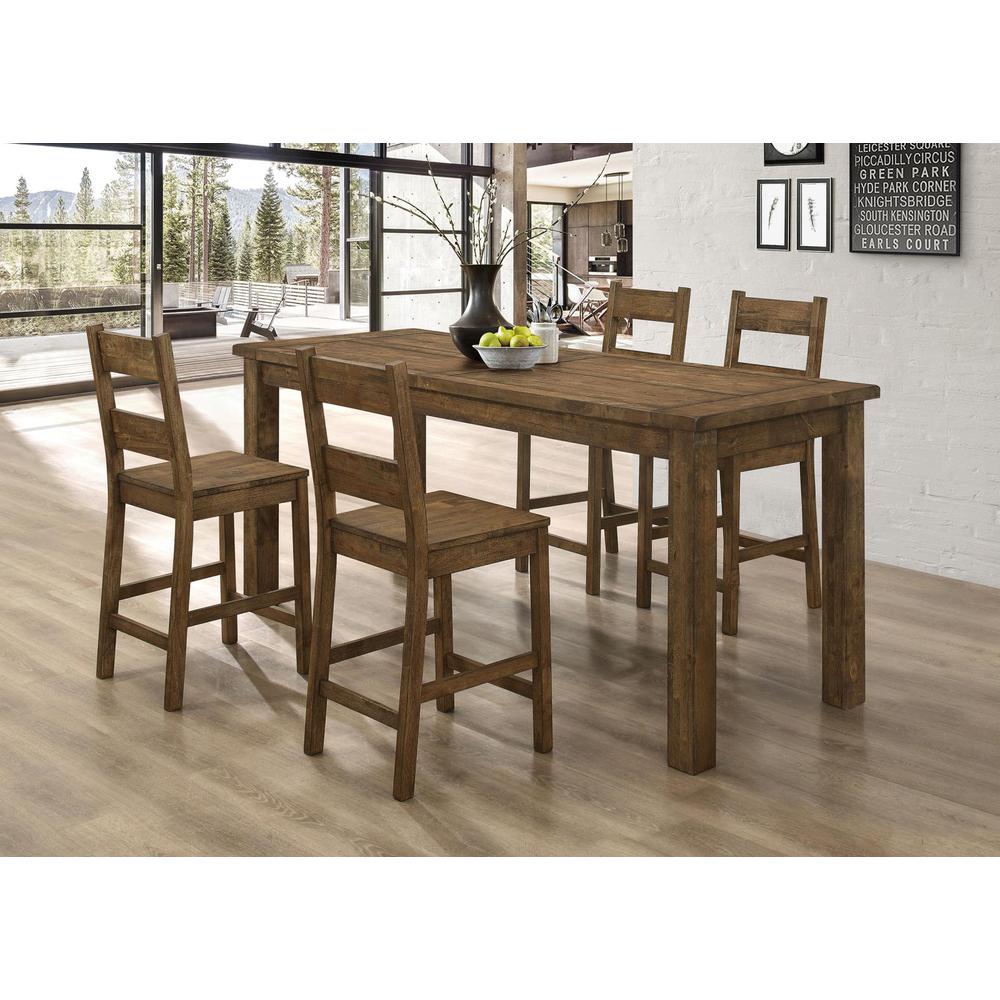 Coleman 5-piece Counter Height Dining Set Rustic Golden Brown. Picture 12