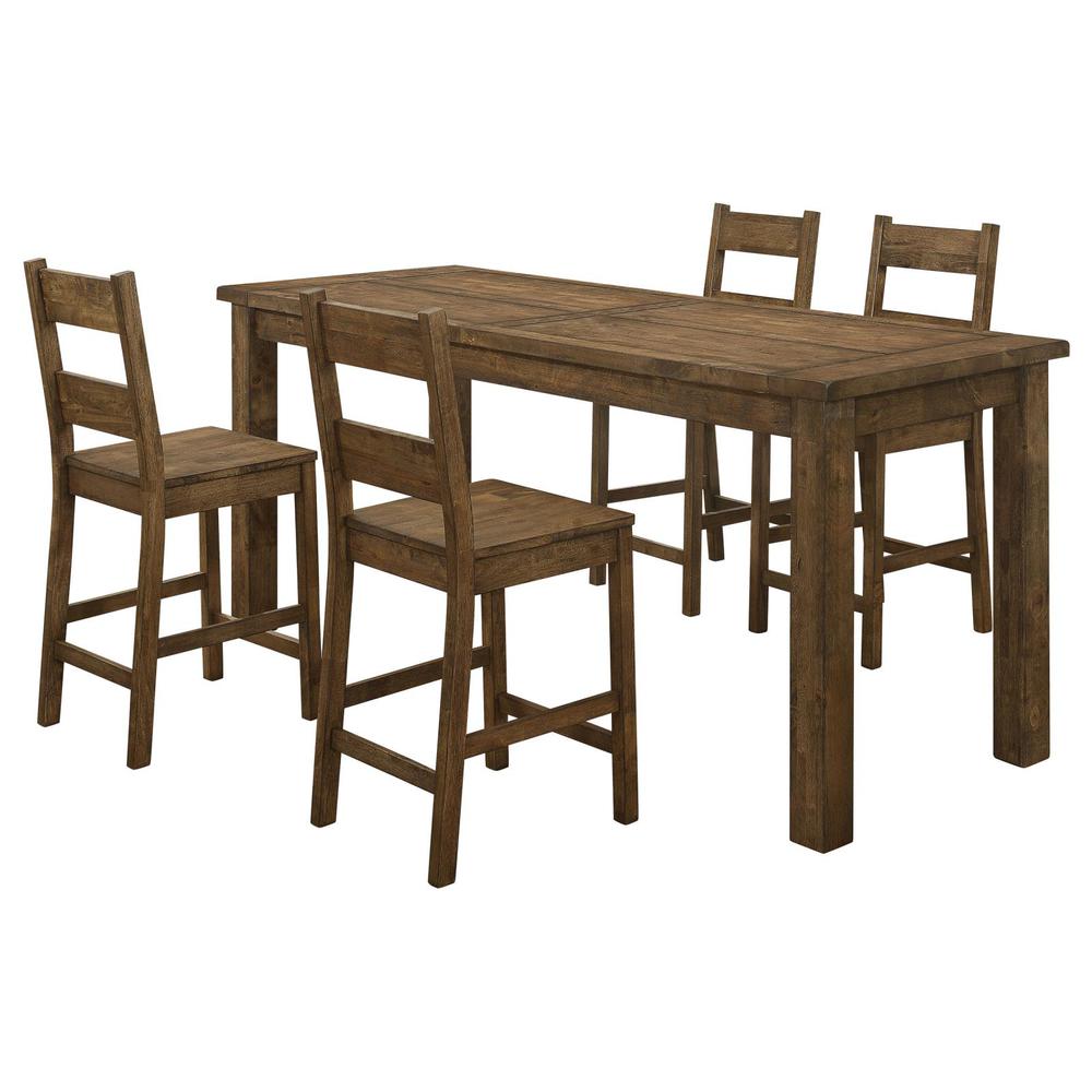 Coleman 5-piece Counter Height Dining Set Rustic Golden Brown. Picture 1
