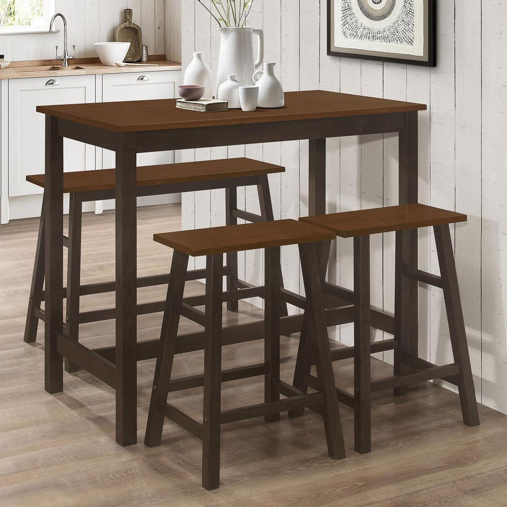 Connie 4-piece Counter Height Set Chestnut and Dark Brown. Picture 1