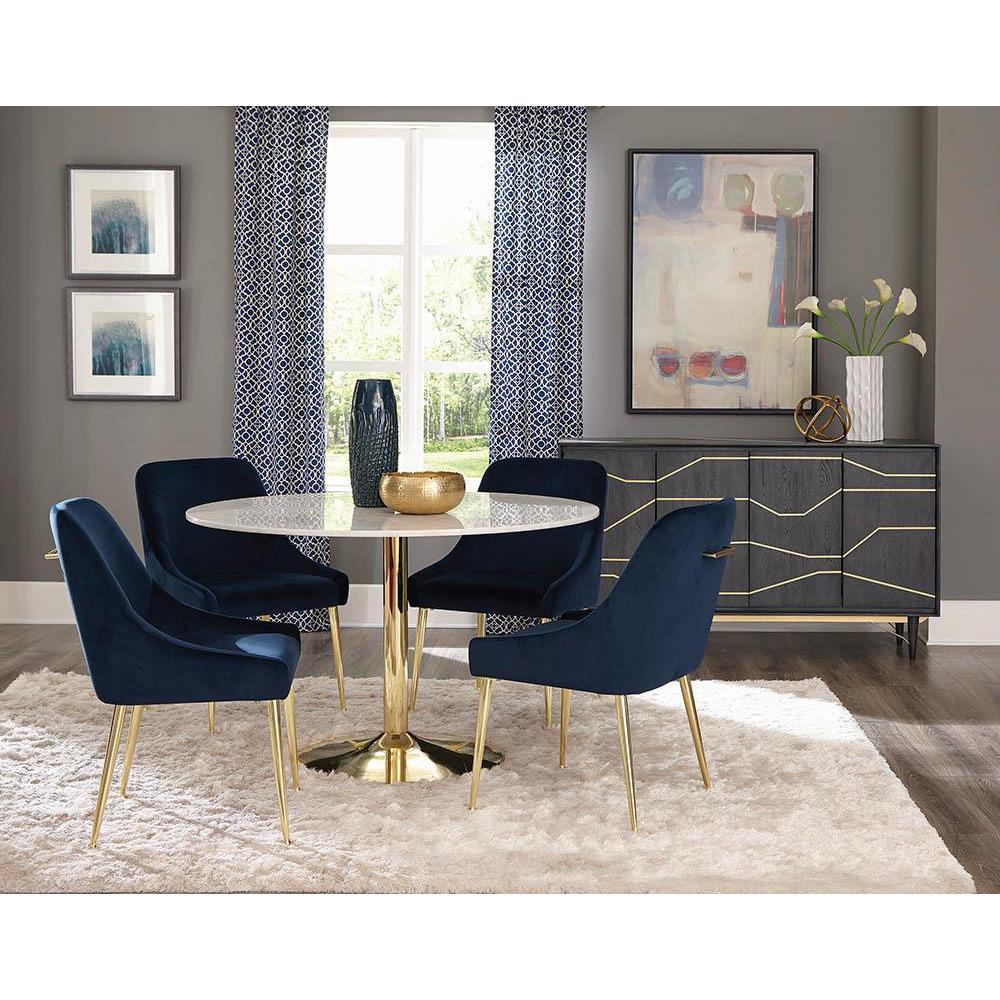 Mayette Parsons Wingback Dining Side Chairs Dark Ink Blue (Set of 2). Picture 3