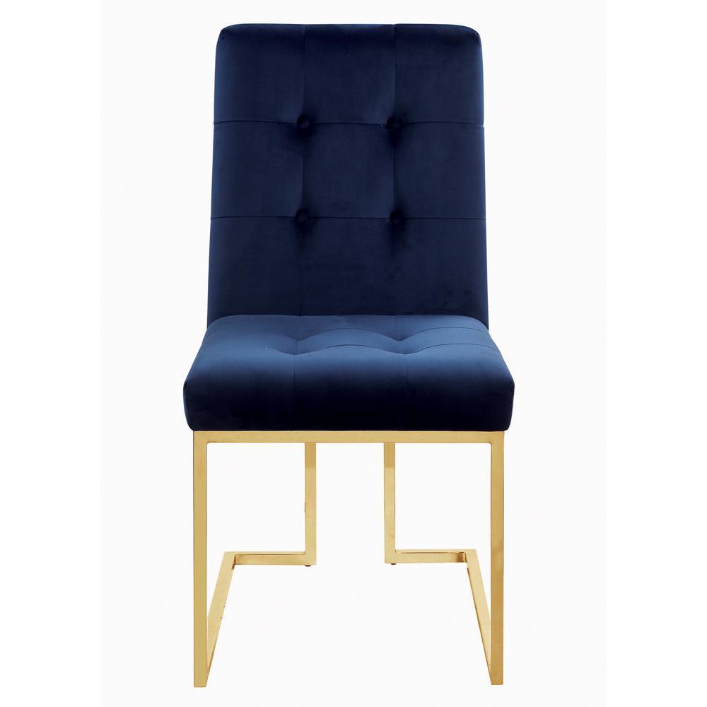 Cisco Tufted Back Side Chairs Ink Blue (Set of 2). Picture 2