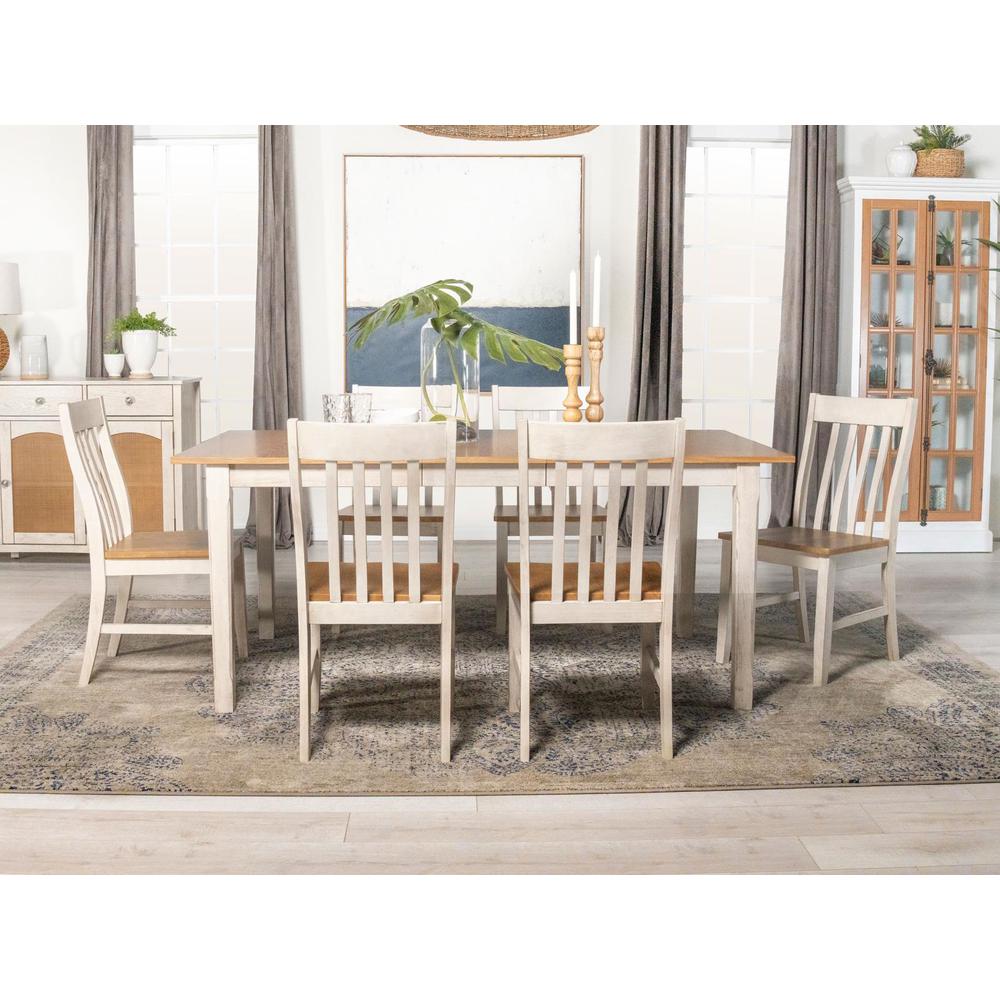 Kirby 5-piece Dining Set Natural and Rustic Off White. Picture 13