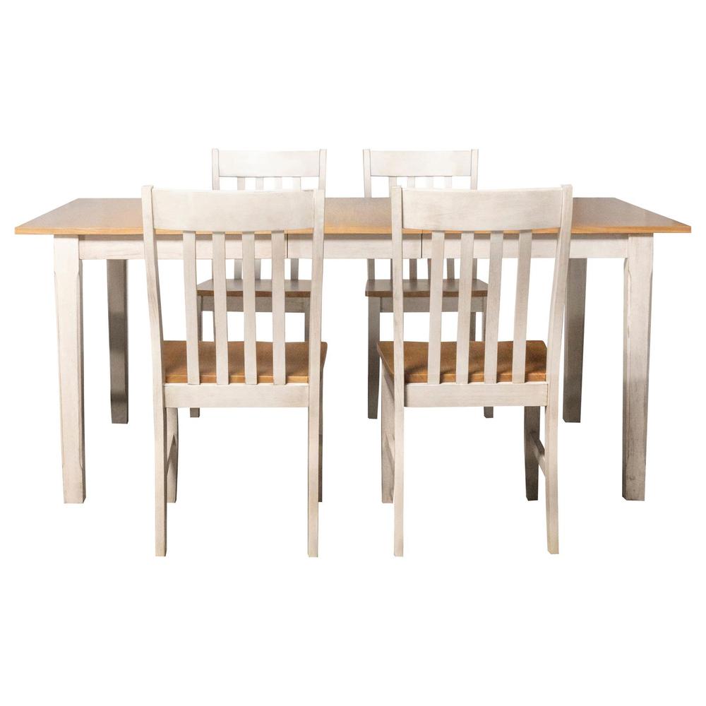 Kirby 5-piece Dining Set Natural and Rustic Off White. Picture 1