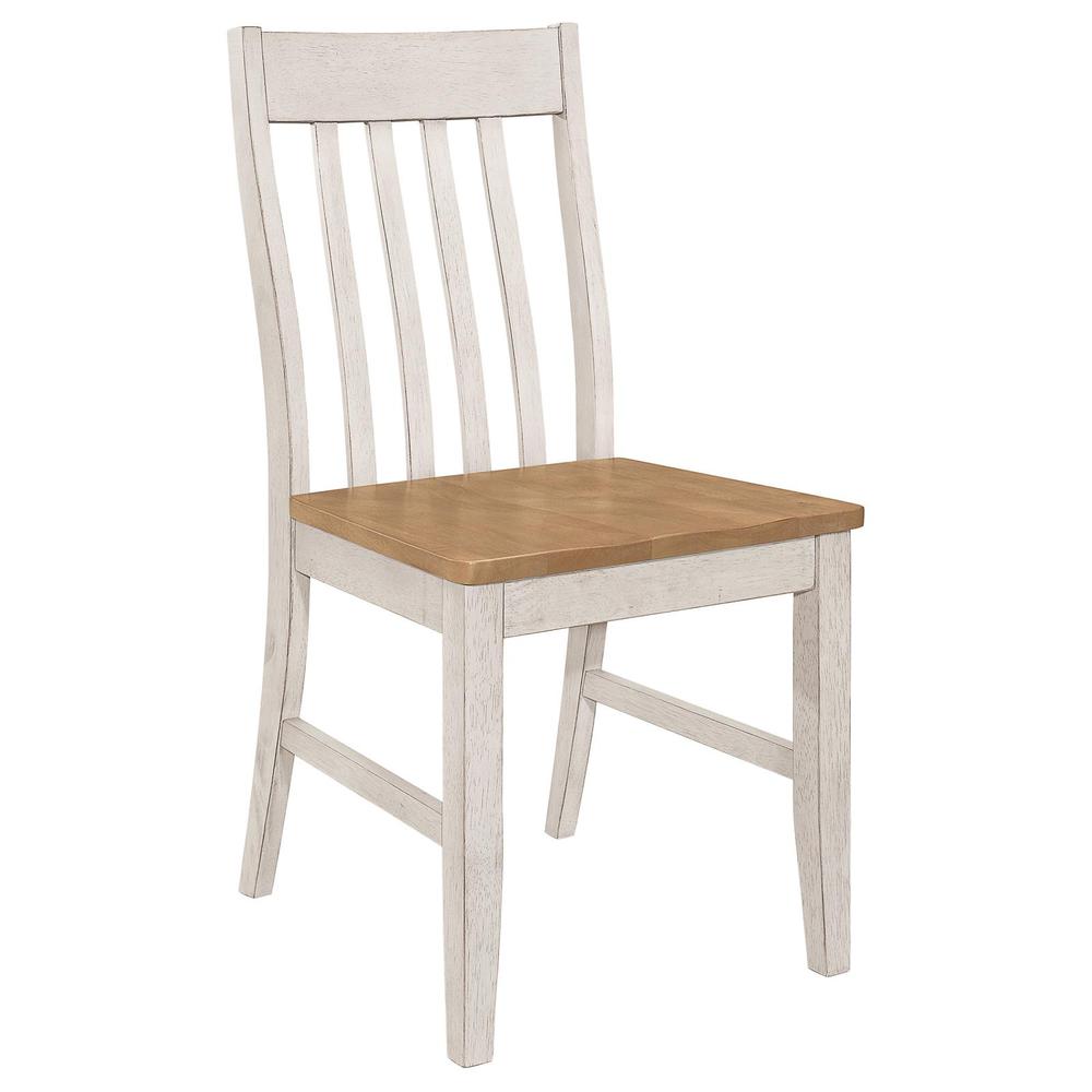 Kirby Slat Back Side Chair (Set of 2) Natural and Rustic Off White. Picture 2