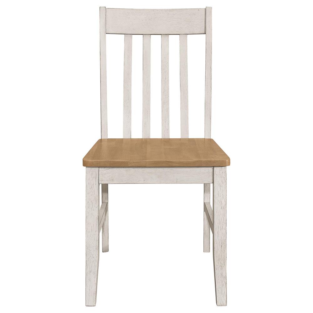 Kirby Slat Back Side Chair (Set of 2) Natural and Rustic Off White. Picture 3