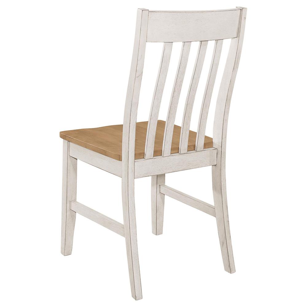 Kirby Slat Back Side Chair (Set of 2) Natural and Rustic Off White. Picture 6