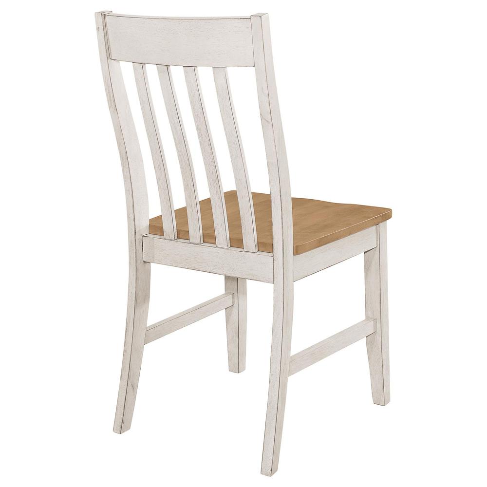 Kirby Slat Back Side Chair (Set of 2) Natural and Rustic Off White. Picture 7