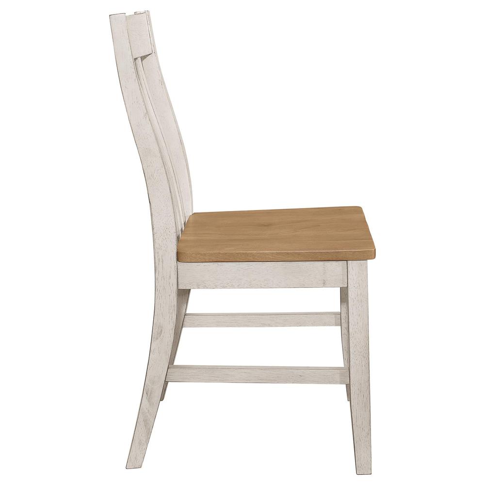 Kirby Slat Back Side Chair (Set of 2) Natural and Rustic Off White. Picture 8