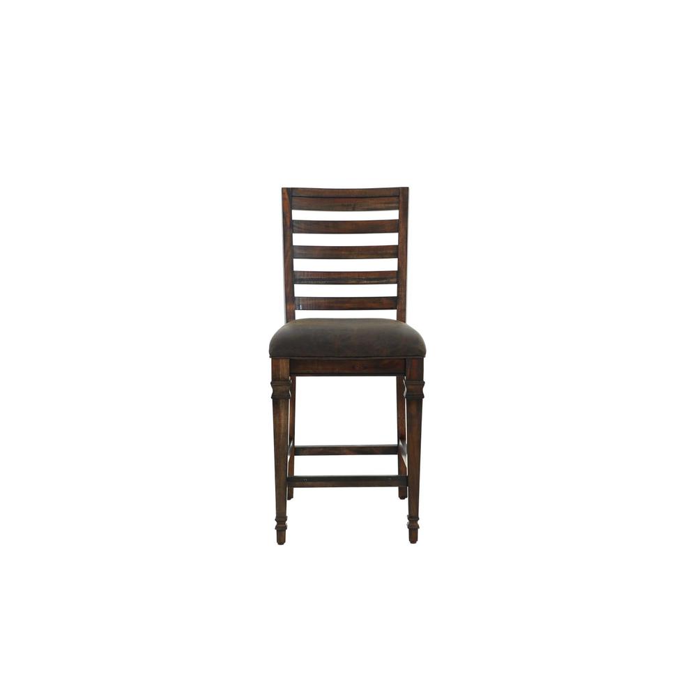 Avenue Ladder Back Counter Height Chairs Brown (Set of 2). Picture 2