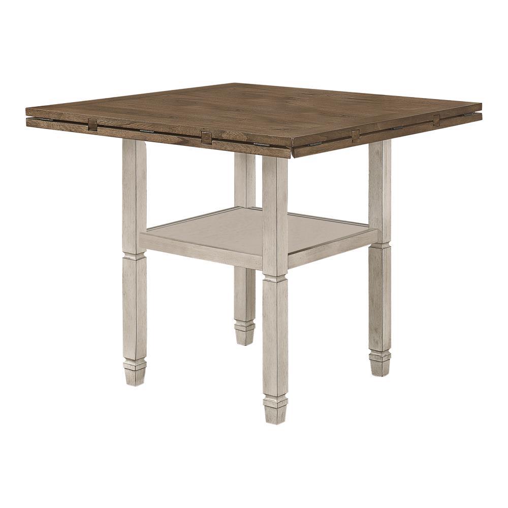 Sarasota Counter Height Table with Shelf Storage Nutmeg and Rustic Cream. Picture 1