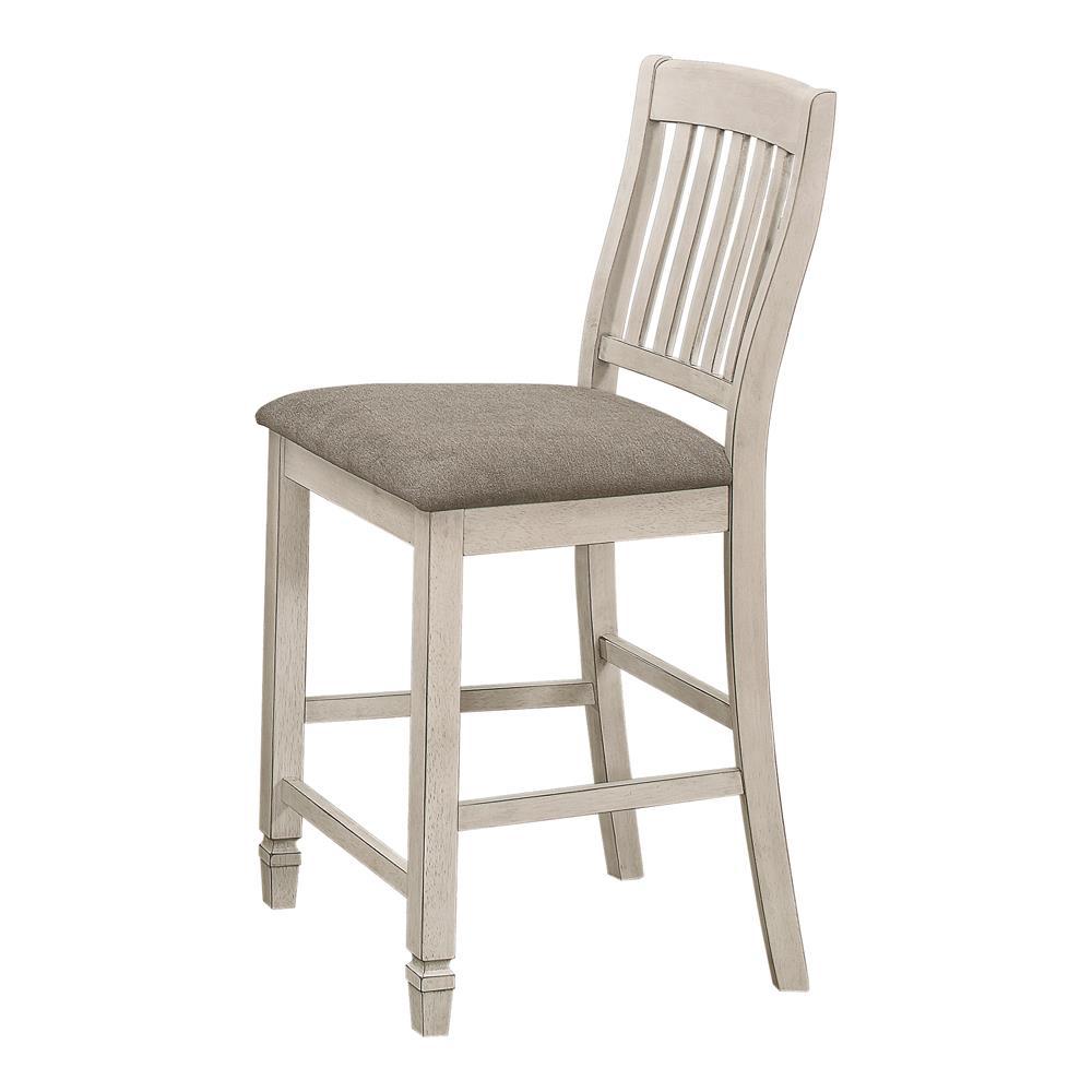 Sarasota Slat Back Counter Height Chairs Grey and Rustic Cream (Set of 2). Picture 1