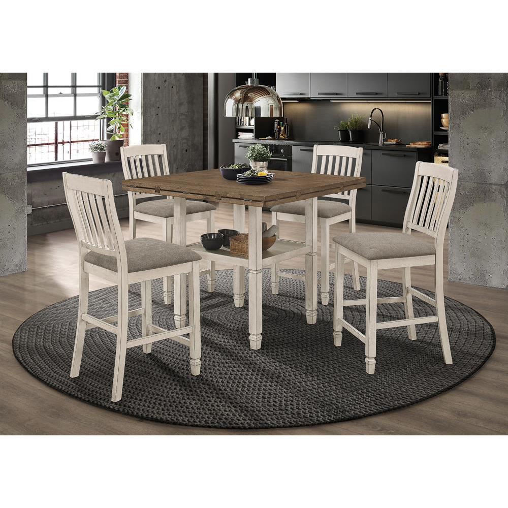 Sarasota Slat Back Counter Height Chairs Grey and Rustic Cream (Set of 2). Picture 2