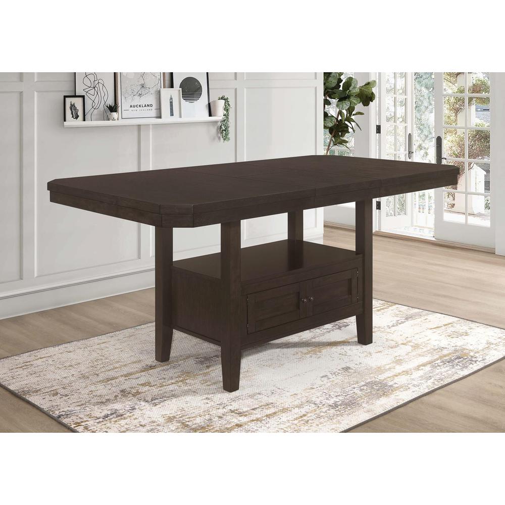 Prentiss Rectangular Counter Height Table with Butterfly Leaf Cappuccino. Picture 2