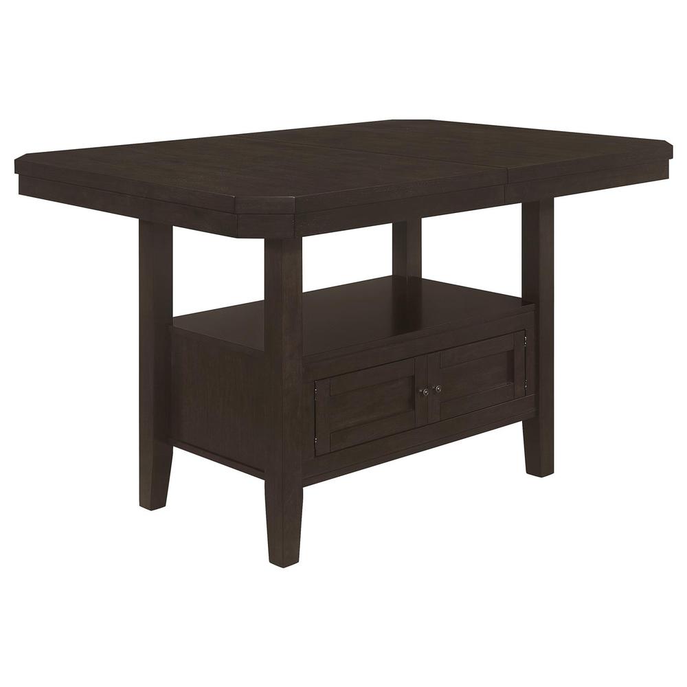 Prentiss Rectangular Counter Height Table with Butterfly Leaf Cappuccino. Picture 3
