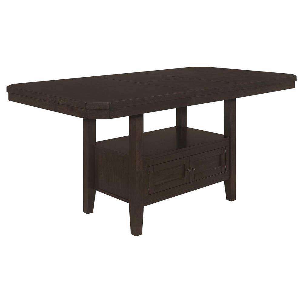Prentiss Rectangular Counter Height Table with Butterfly Leaf Cappuccino. Picture 4