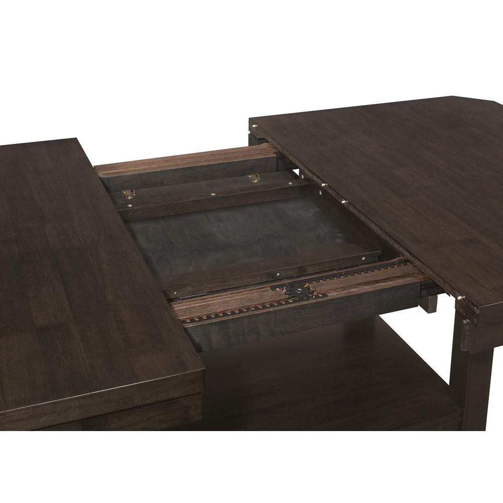 Prentiss Rectangular Counter Height Table with Butterfly Leaf Cappuccino. Picture 7