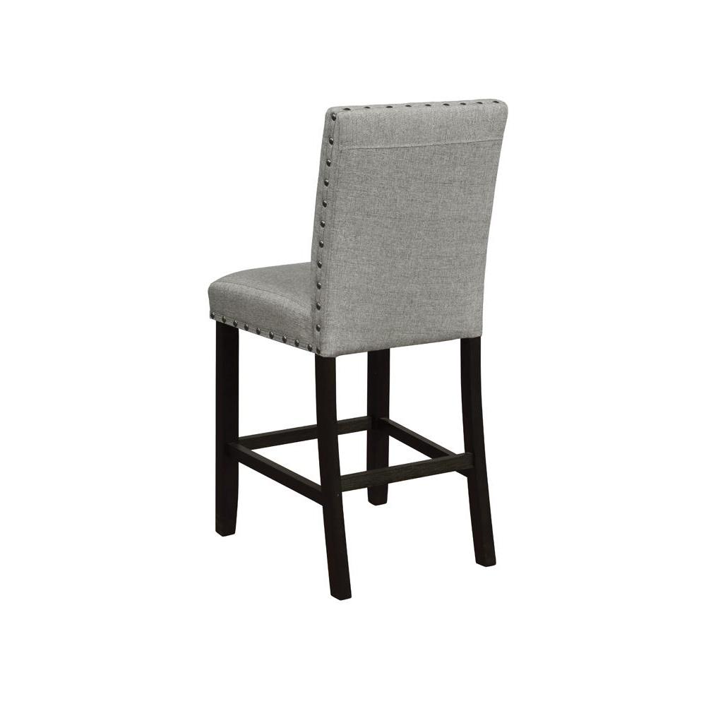 Solid Back Upholstered Counter Height Stools Grey and Antique Noir (Set of 2). Picture 6