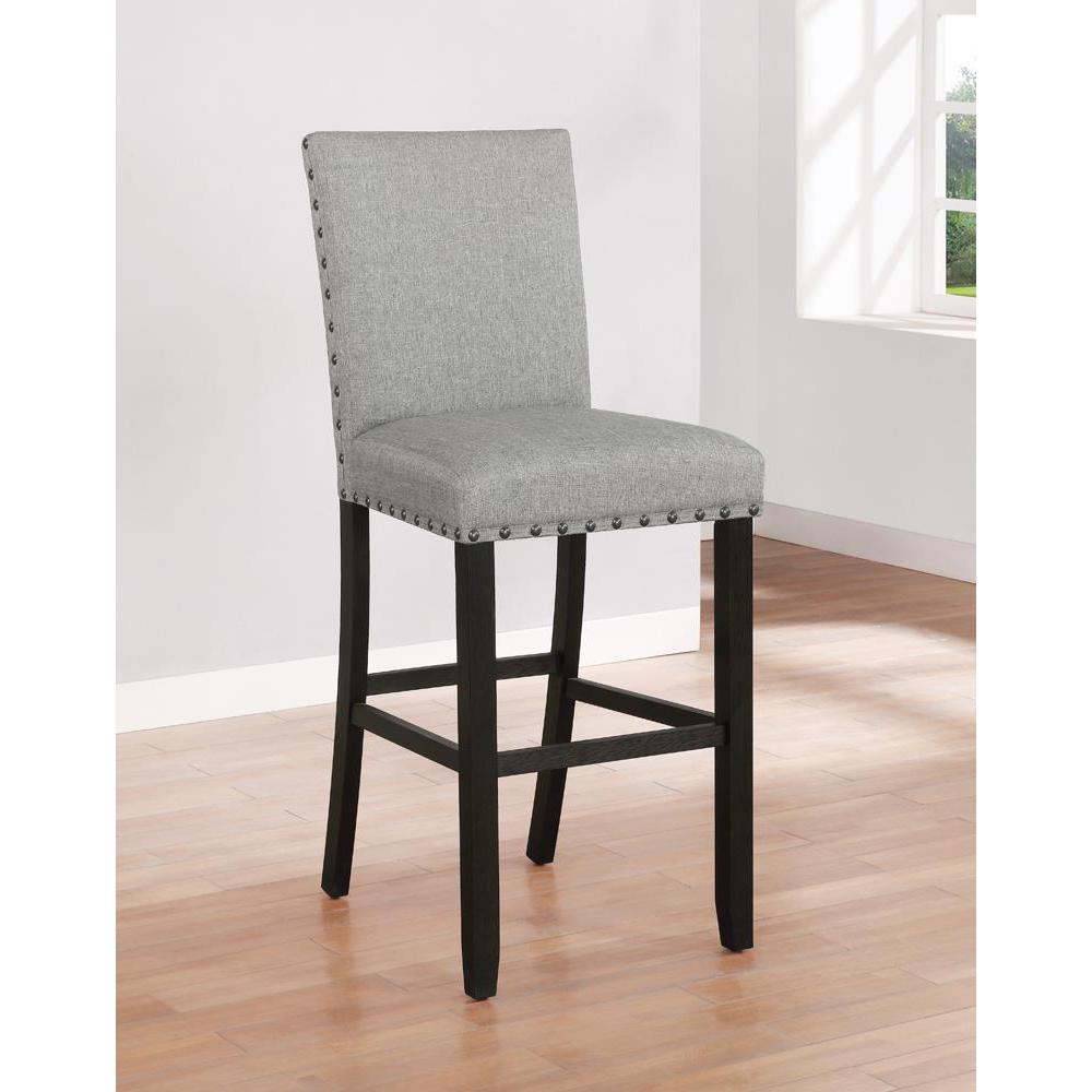Adlar Solid Back Upholstered Bar Stools (Set Of 2). The main picture.