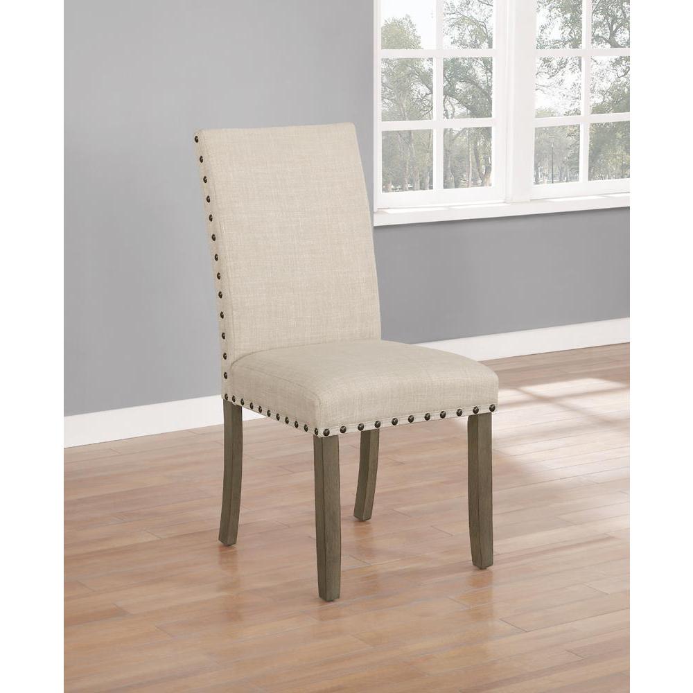 Ralland Upholstered Side Chairs Beige and Rustic Brown (Set of 2). Picture 1