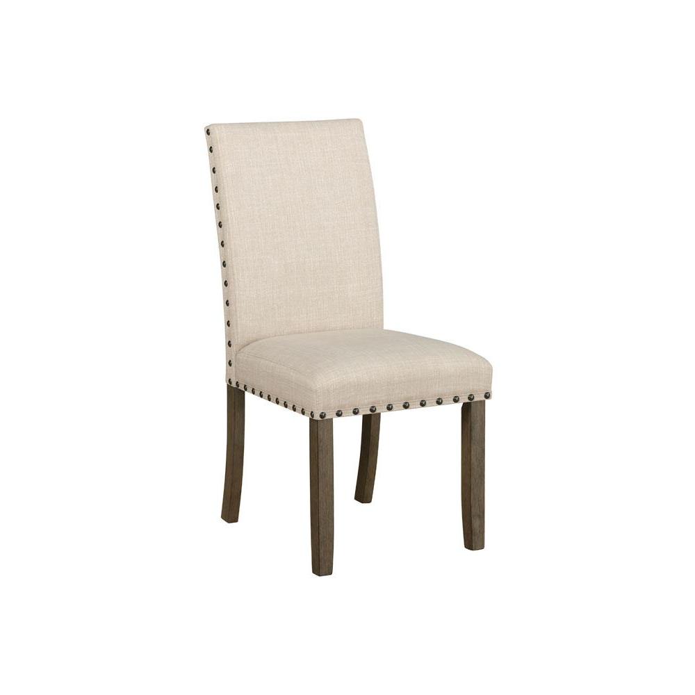 Ralland Upholstered Side Chairs Beige and Rustic Brown (Set of 2). Picture 2