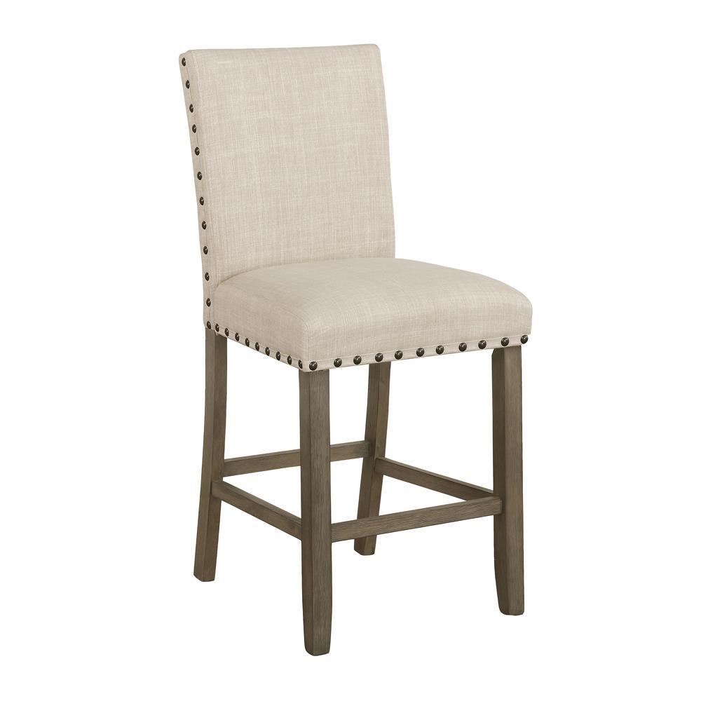Ralland Upholstered Counter Height Stools with Nailhead Trim Beige (Set of 2). Picture 2