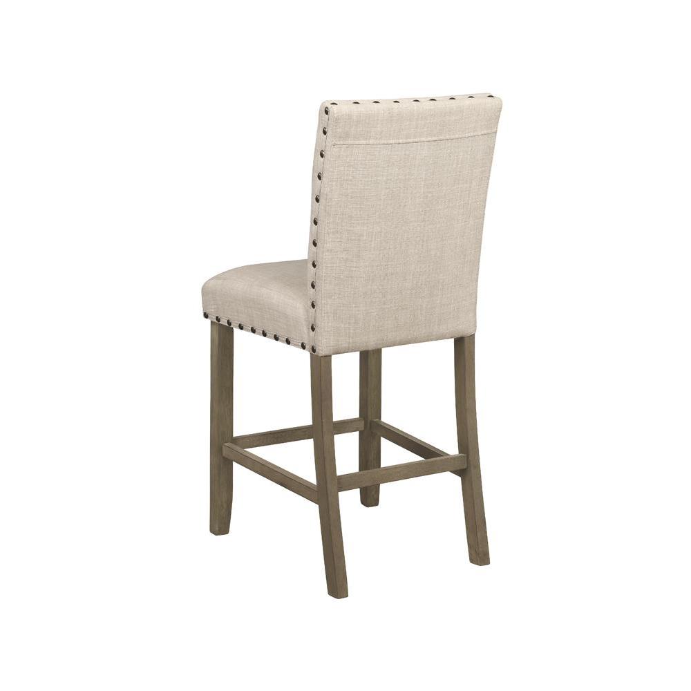 Ralland Upholstered Counter Height Stools with Nailhead Trim Beige (Set of 2). Picture 5
