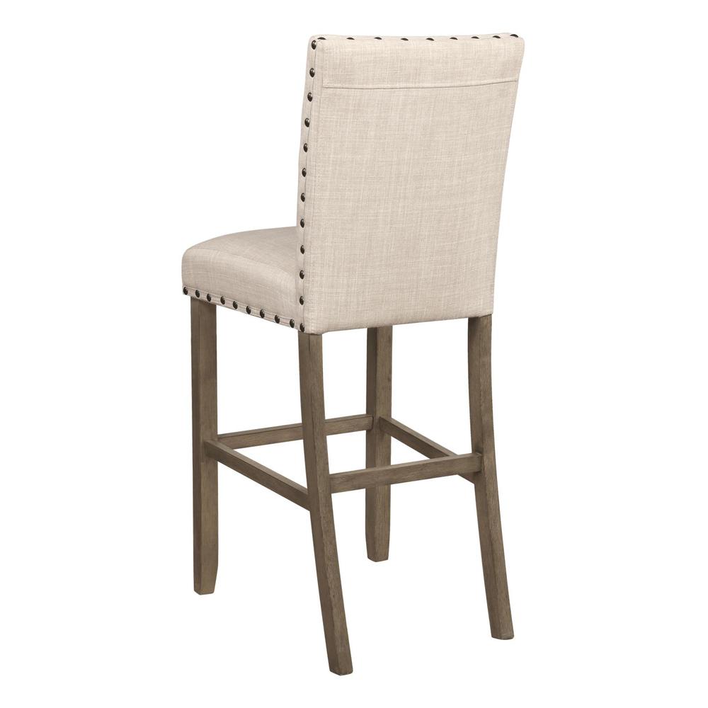 Ralland Upholstered Bar Stools with Nailhead Trim Beige (Set of 2). Picture 5
