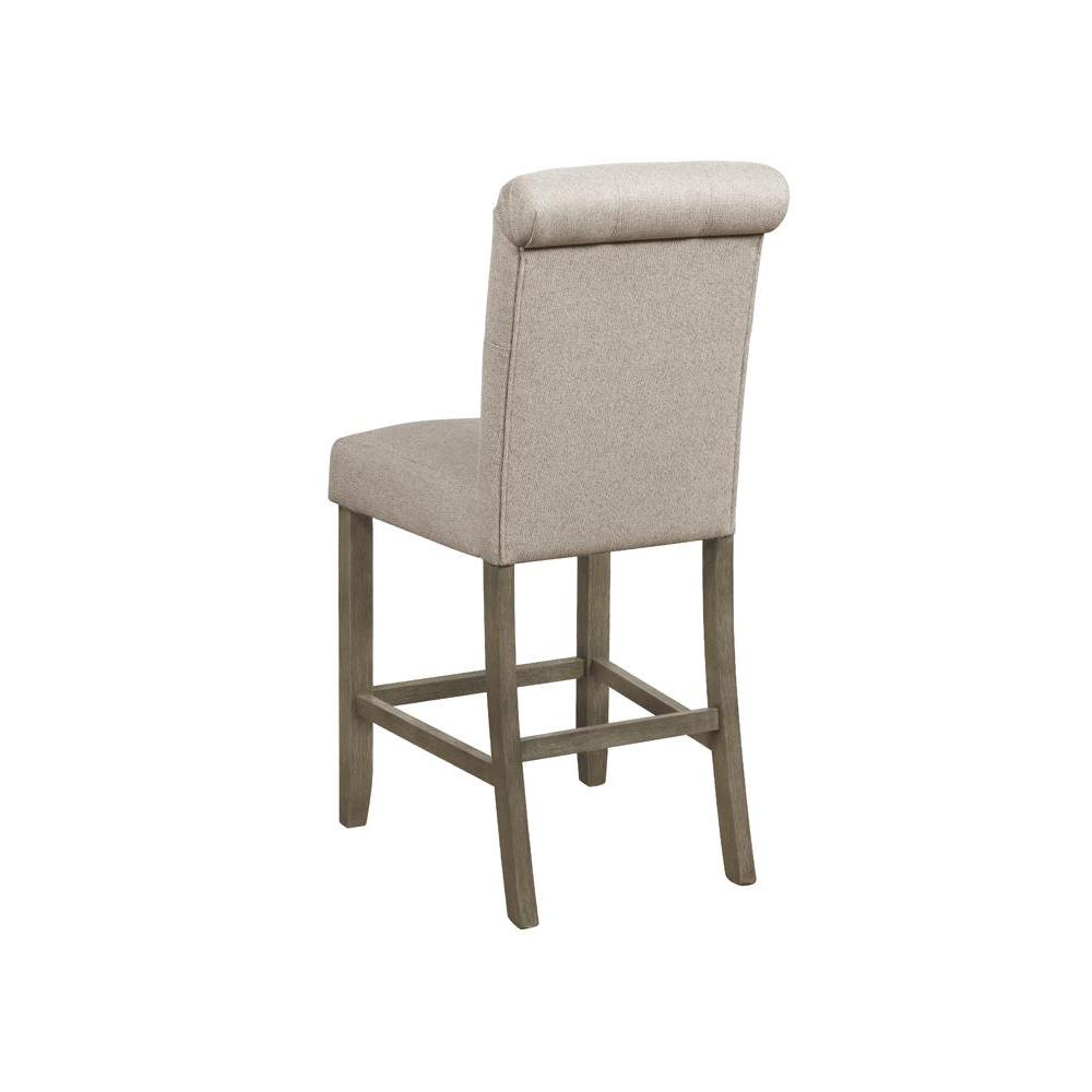 Balboa Tufted Back Counter Height Stools Beige and Rustic Brown (Set of 2). Picture 5