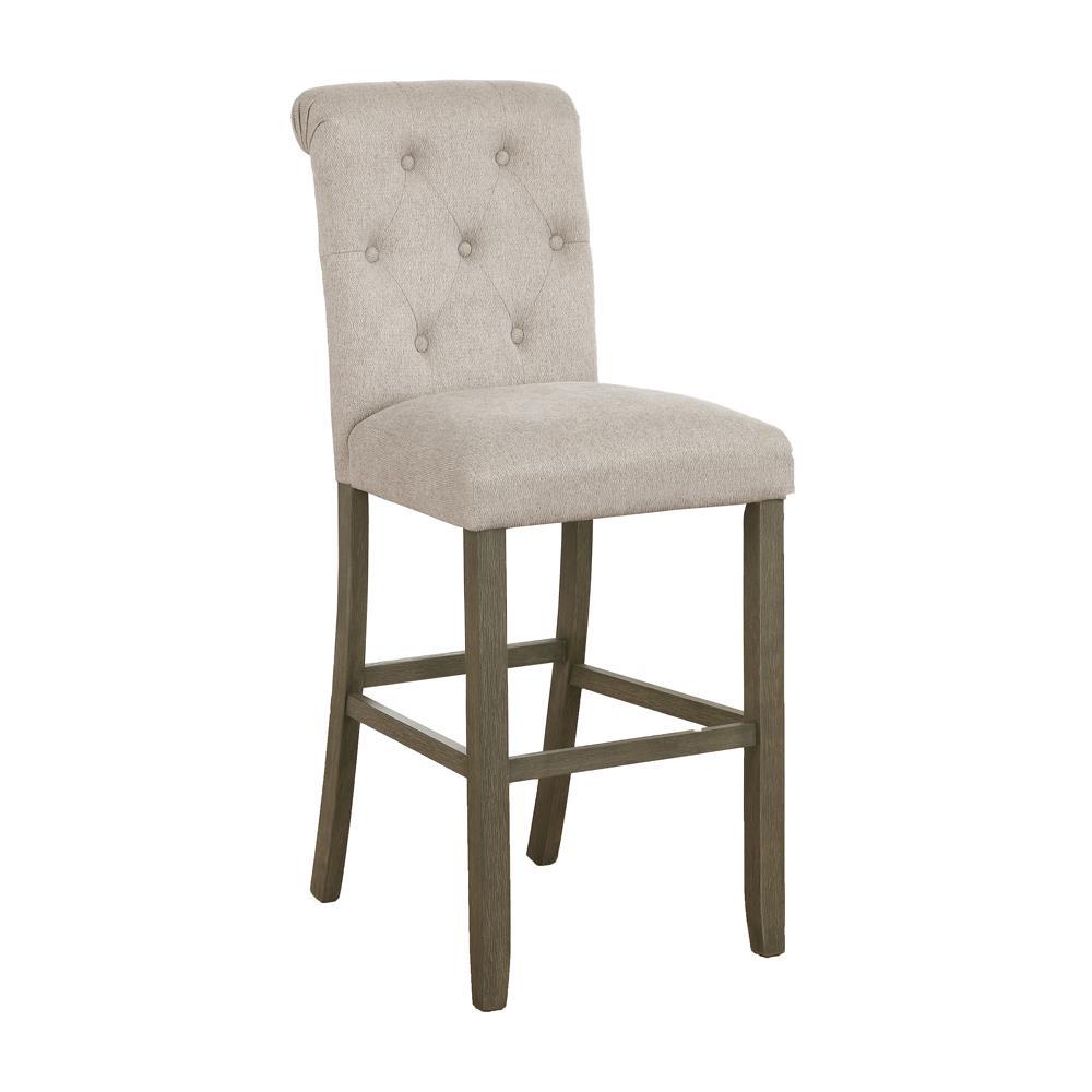 Balboa Tufted Back Bar Stools Beige and Rustic Brown (Set of 2). Picture 2