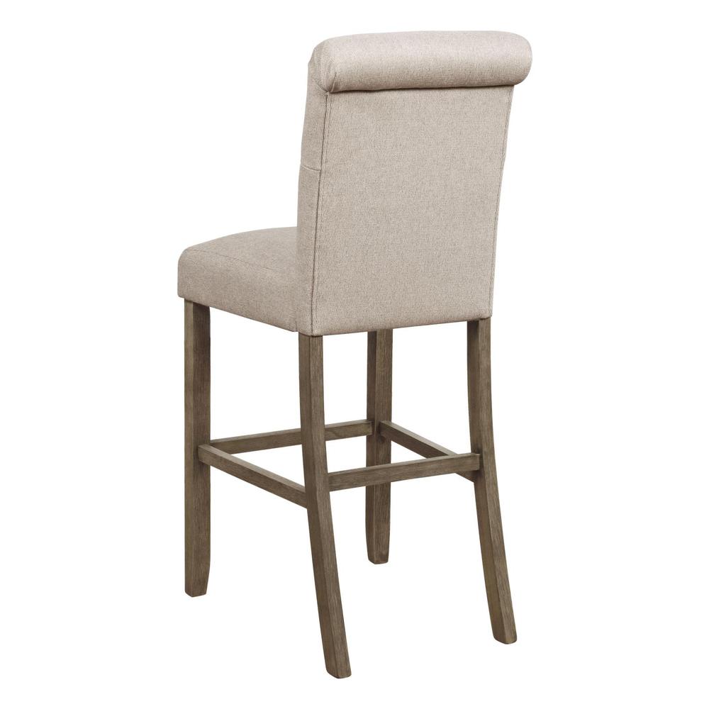 Balboa Tufted Back Bar Stools Beige and Rustic Brown (Set of 2). Picture 5