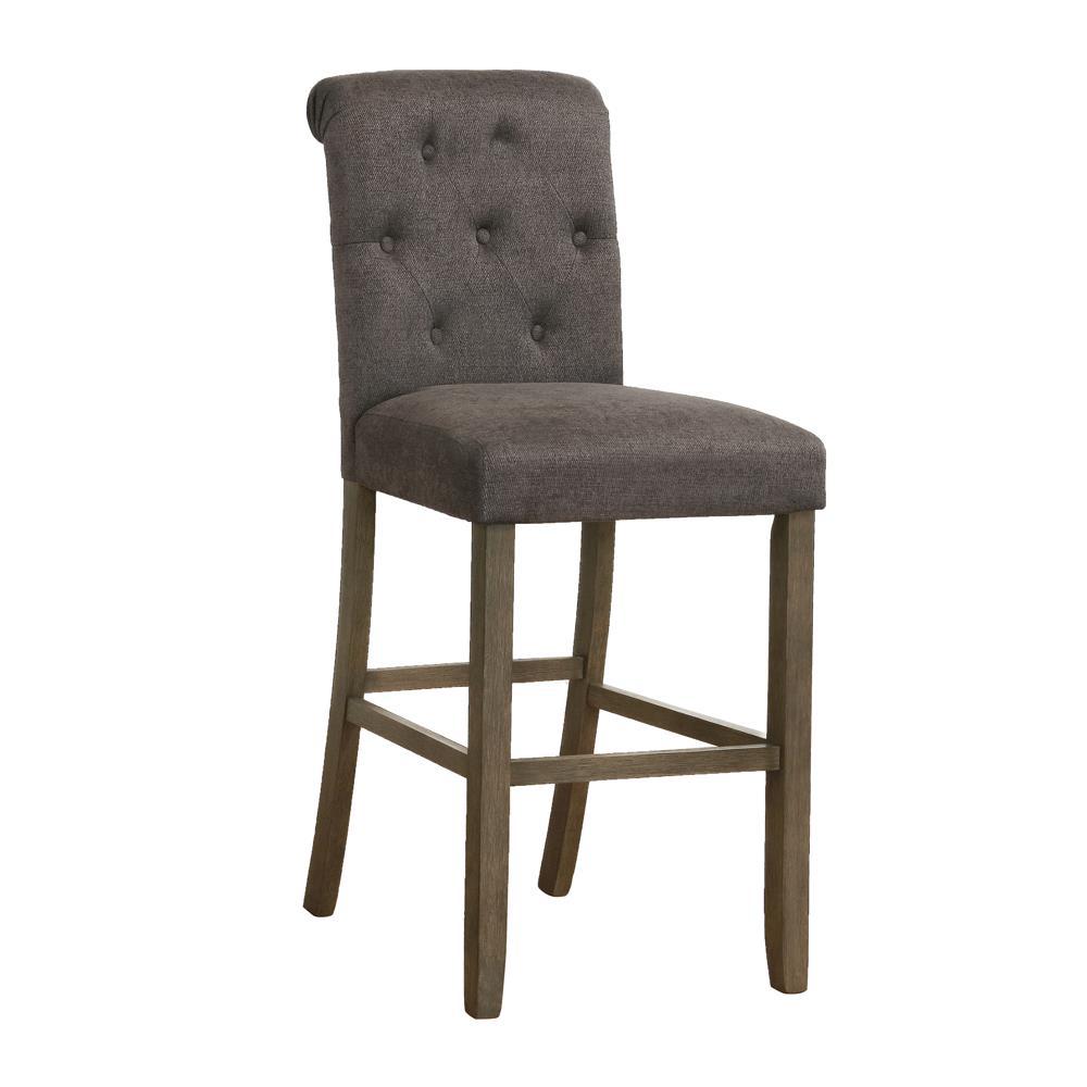 Balboa Tufted Back Bar Stools Grey and Rustic Brown (Set of 2). Picture 2