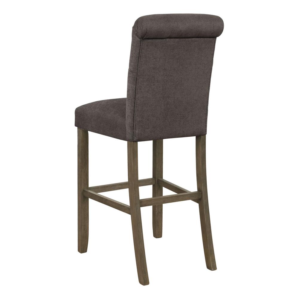 Balboa Tufted Back Bar Stools Grey and Rustic Brown (Set of 2). Picture 3