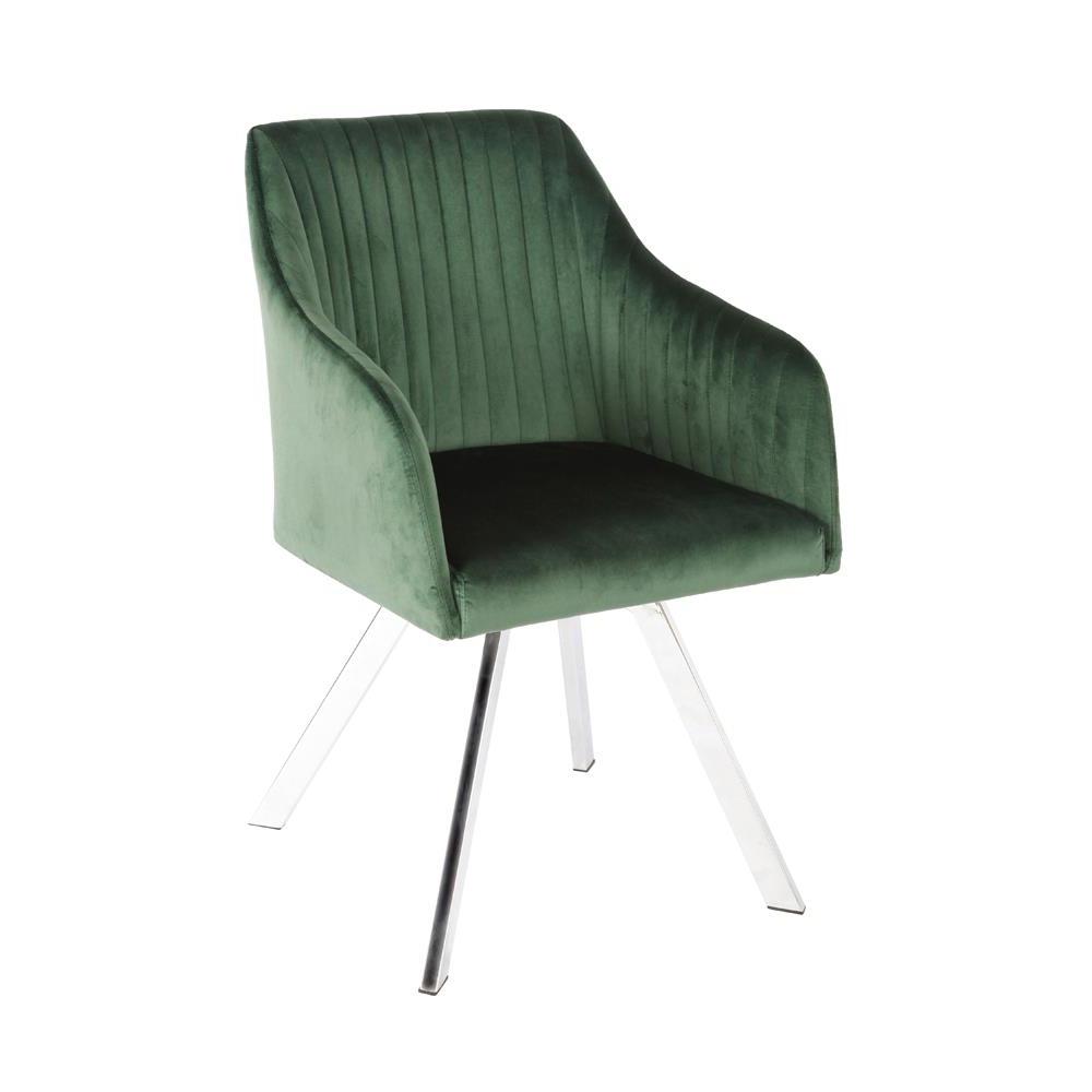 Arika Channeled Back Swivel Dining Chair Green. Picture 1