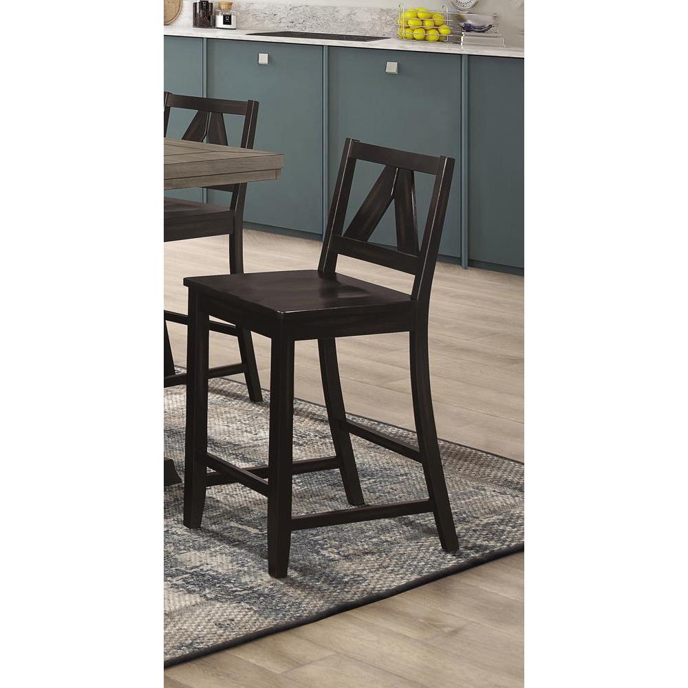 Bairn Counter Height Stools Black Sand with Low Back (Set of 2). Picture 1