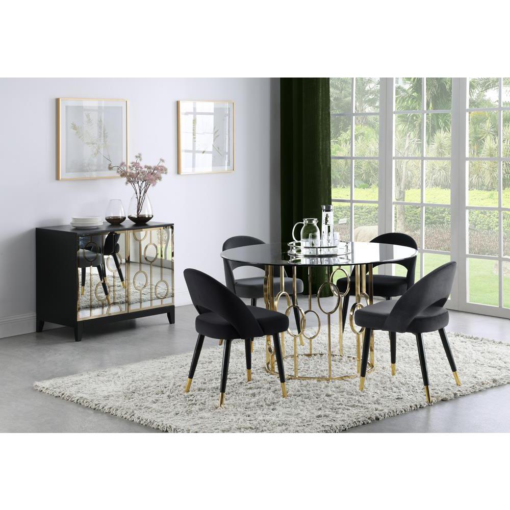 Lindsey Arched Back Upholstered Side Chairs Black (Set of 2). Picture 3