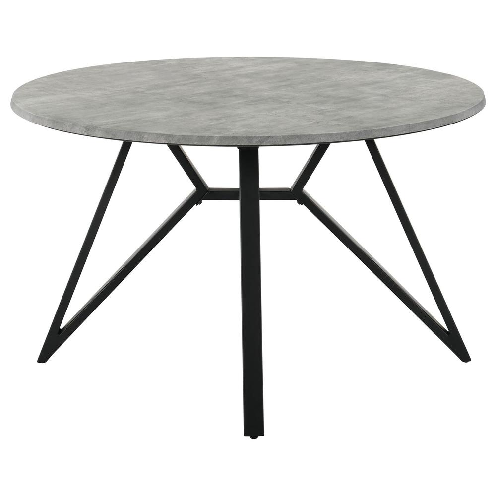 Neil Round Wood Top Dining Table Concrete and Black. Picture 3