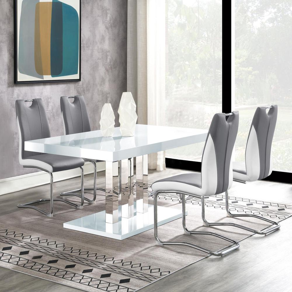 Brooklyn 5-piece Dining Set White and Chrome. Picture 12