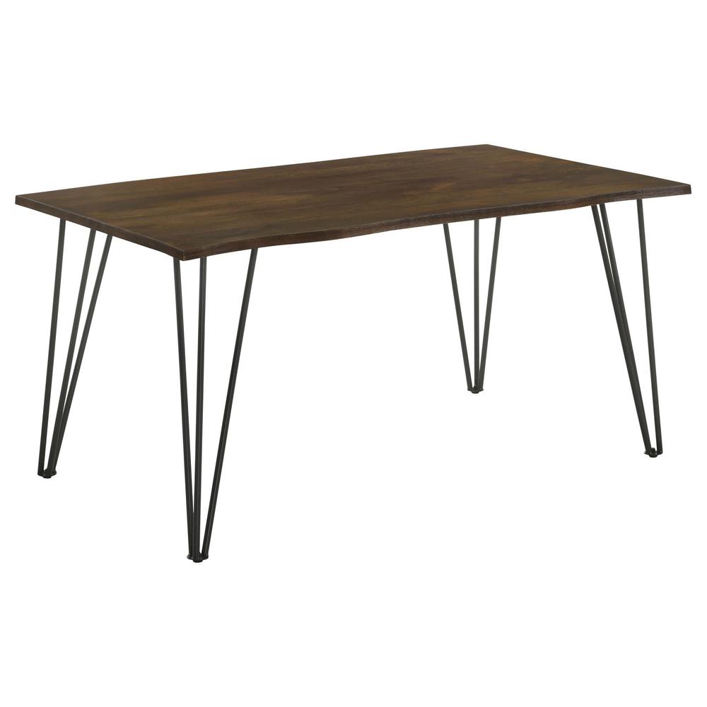 Topeka Live-edge Dining Table Mango Cocoa and Gunmetal. Picture 2