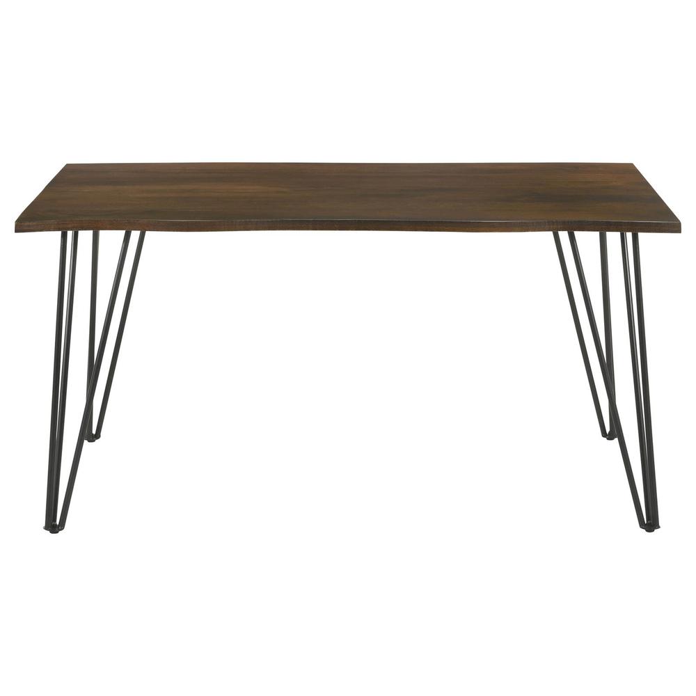 Topeka Live-edge Dining Table Mango Cocoa and Gunmetal. Picture 3